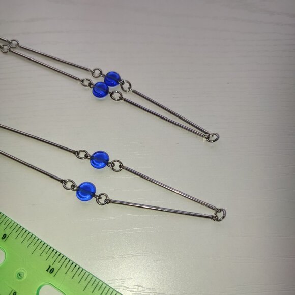 Classy Blue Silver Necklace - Picture 3 of 5